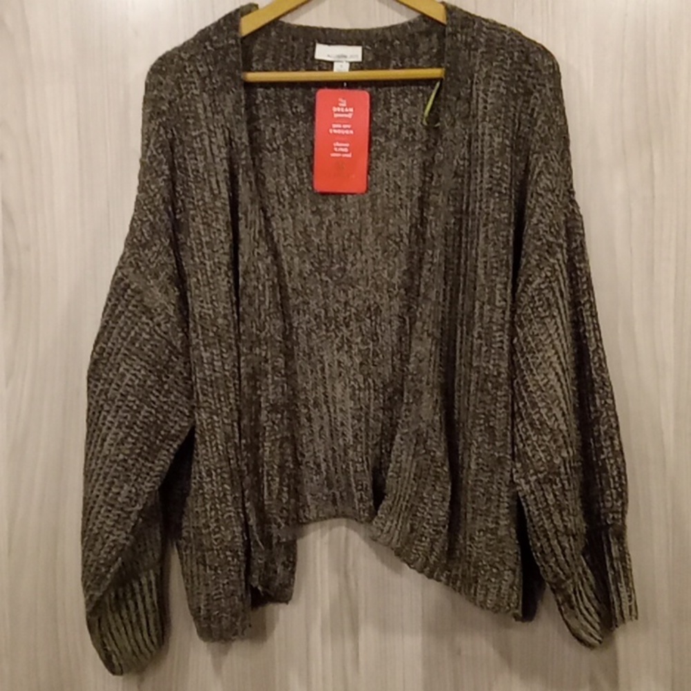 57. NWT Allison Joy Olive Small Oversized Cardigan - Picture 2 of 3